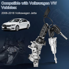 Compatible with Volkswagen VW Vehicles: Automotive Replacement Ignition Lock Cylinders 2006-2018 Volkswagen VW Jetta Ignition Switch Door Lock Cylinder w/Intelligence Key Shell. Replaces Parts Number: 1K0905851B Ignition Lock Switch Assembly. Package Includes: 2*Keys, 1*Remote Control Key, 1* Ignition Starter Switch & Ignition Switch Cylinder, 1*Front Left Door Lock