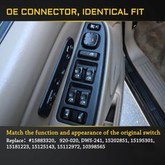 15883320 Front Driver Side Master Power Window Switch and Door Lock with Folding Mirrors OE 920-020 DWS-241