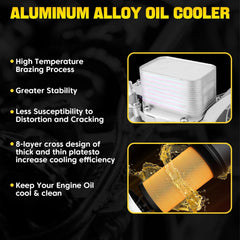 11428596283 Upgrade Aluminium Engine Oil Filter Housingfor 2016-2022 BMW 230i 330i 430i 530e 530i 740e X3 X4 2.0L Replace# 11428586673 11428593771 11428576429