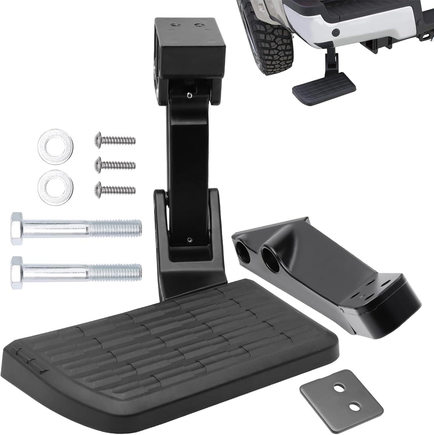 Rear Bed Step Fit for 1999-2016 Ford F250 F350 F450 Bed Step Retractable Bumper Tailgate Step, Folding Truck Tailgate Step 75303-01A - Epicureanauto - 75303-01A