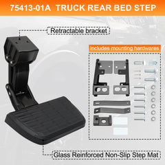 75413-01A Truck Bed Side Step Retractable Step for 2017-2022 Ford F250 F350 ,Driver or Passenger Side Mounting Bedstep - Epicureanauto - 75413-01A