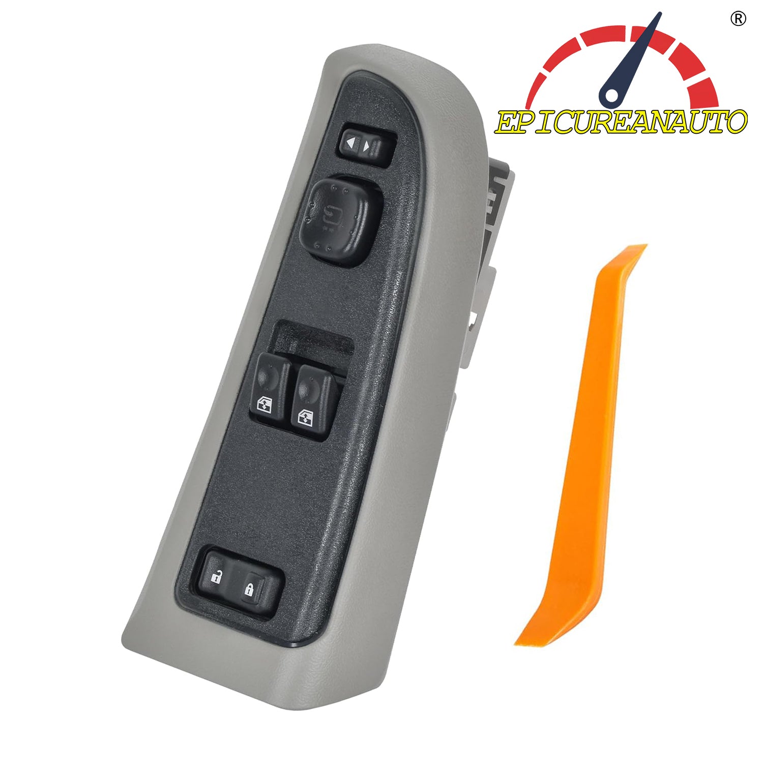EPICUREANAUTO 15883322 Front Driver Side Power Window Switch and Gray Bezel Assembly with Folding Mirror Switch Fit for Chevrolet GMC