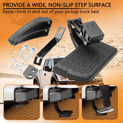 Rear Bed Step Retractable Bed Step Bumper Step for Tundra 2014 2015 2016 2017 2018 2019 2020 2021 Truck Bed Step,Folding Rear Bumper Tailgate Step - Epicureanauto - PT392-34140