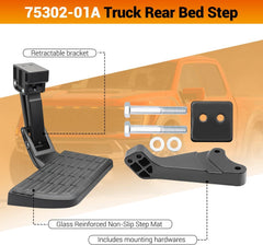 Rear Bed Step for 2006-2014 Ford F150 Retractable Bumper Tailgate Step, Folding Truck Tailgate Step, Replacement 75302-01A - Epicureanauto - 75302-01A