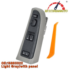 epicureanauto 15883322 Front Driver Side Power Window Switch and Gray Bezel Assembly with Folding Mirror Switch Fit for 2003-2007 Chevrolet Silverado, 2003-2007 GMC Sierra 920-024 Replaces DWS-248