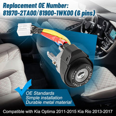 For Kia Optima 2011-2015, Kia Rio 2013-2017, EOM81970-2TA00, 81900-1WK00 (6-pin)