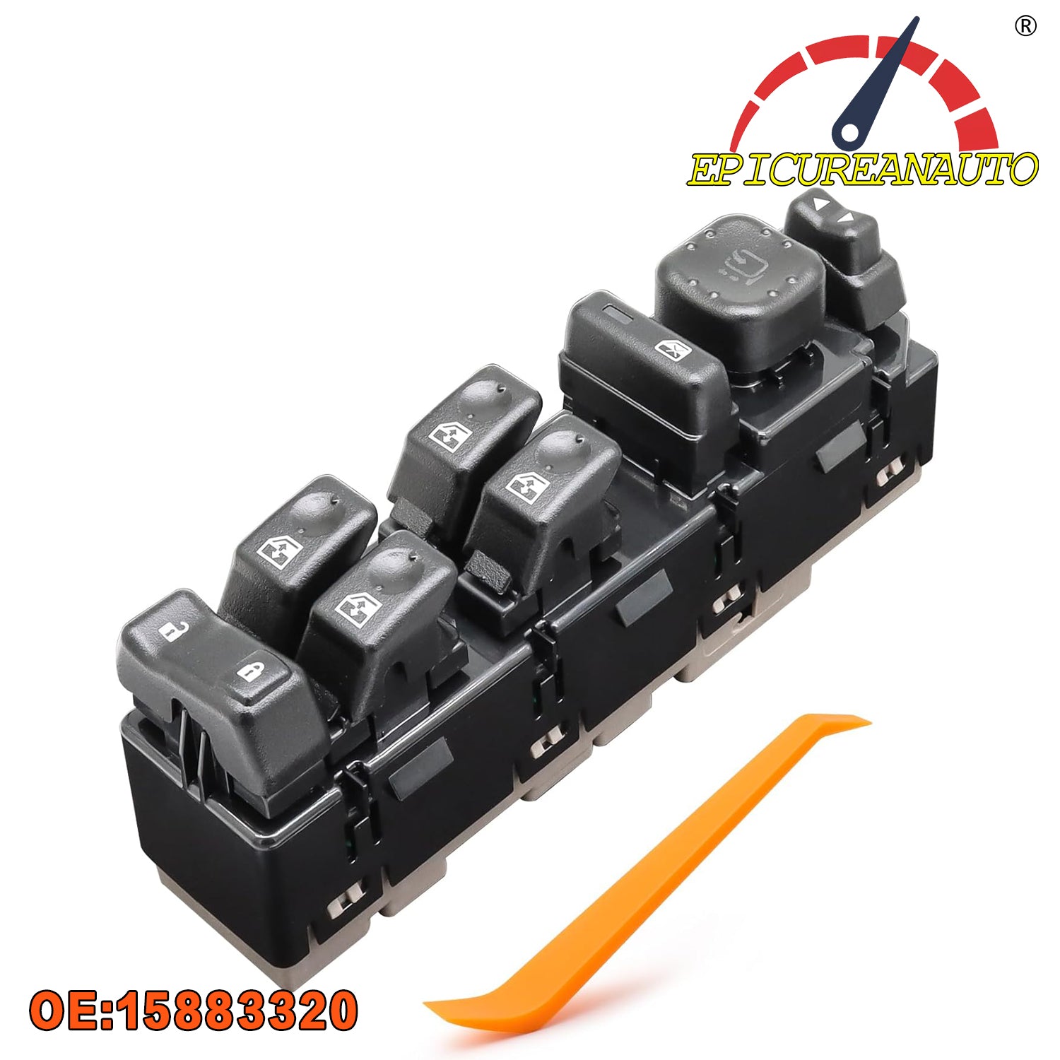 Chevy Silverado Window Switch - Driver Side with Folding Mirror, Fit for 2003-2007 Models, Suburban, Tahoe, Sierra 1500, Yukon, Escalade - Replace 920-020, DWS-241