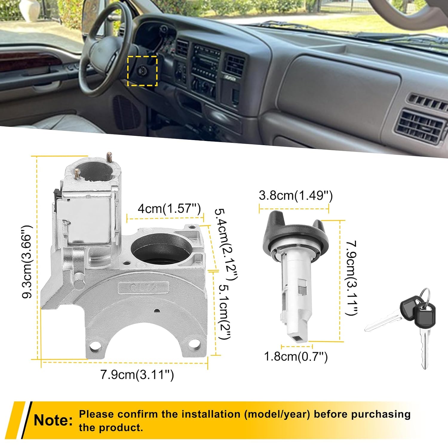 924-893,924-720 Ignition Assembly - Lock Cylinder Switch & Cylinder Housing for Chevy, GMC, Cadillac