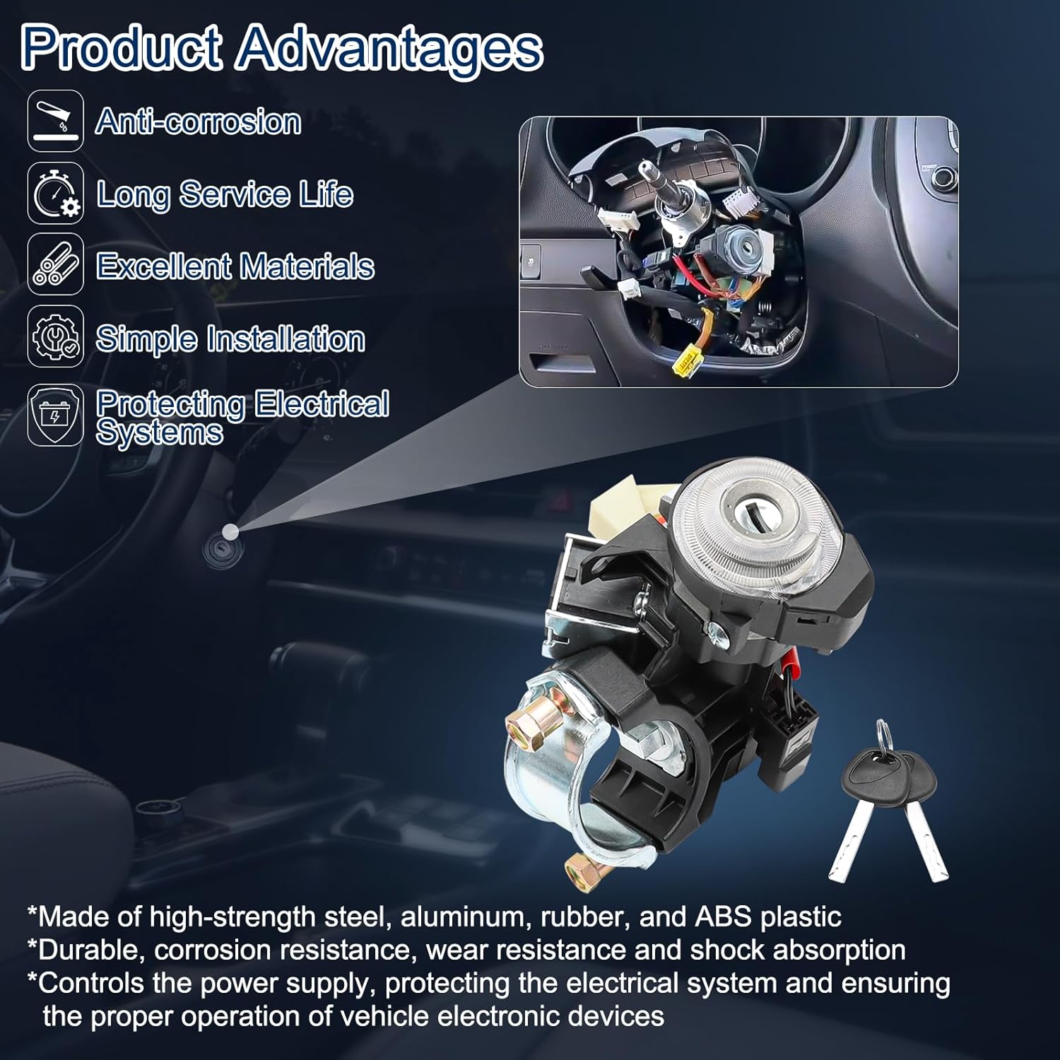 81910-A4110 Ignition Lock Cylinder & Housing Kits for 2015-2021 Kia Sedona 2015-2019 Hyundai Sonata
