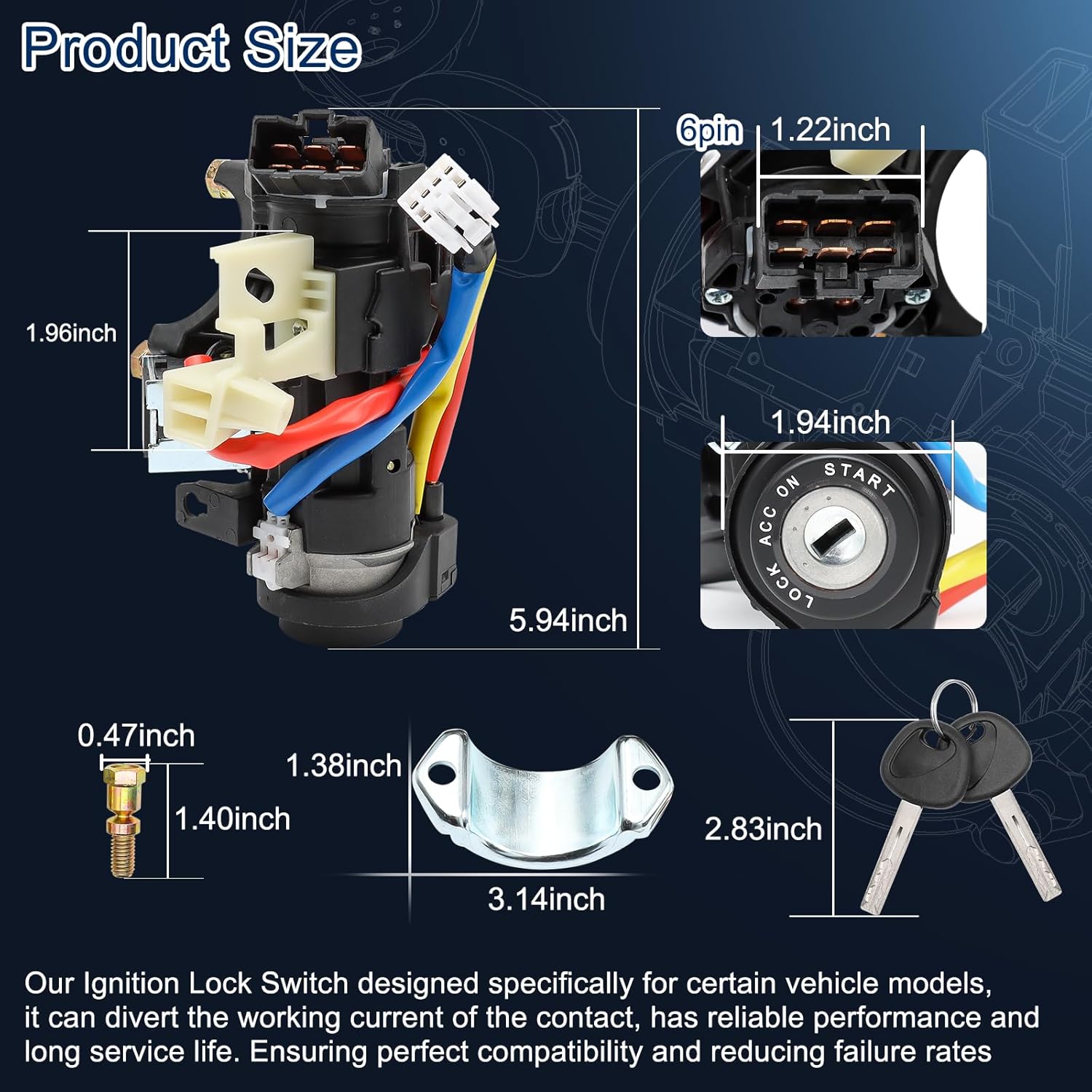 81905-C2510 81970-C1A00  Ignition Lock Cylinder & Housing  Switch Kits for 2015 2016 2017 2018 2019 Hyundai Sonata