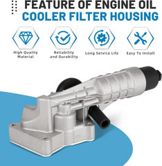 A2711801410 Aluminum Engine Oil Cooler Oil Filter Housing For Mercedes Benz C180 C200 C204 C230 C250 E200 W212 W204 with O-ring Seals