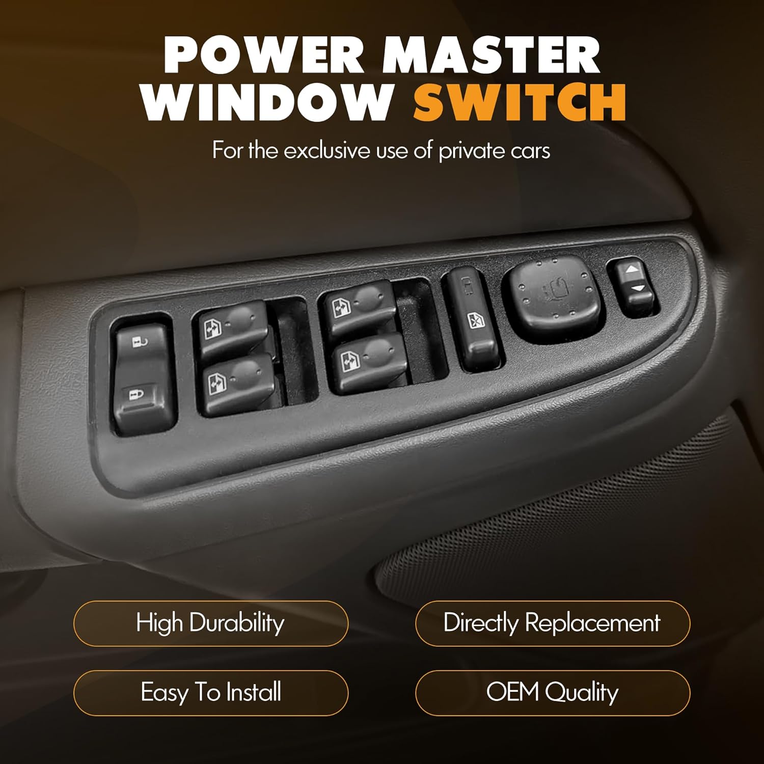 15883320 Driver Side Door Lock Chevy,GMC,Cadillac and Power Window Switch & Black Bezel Assembly