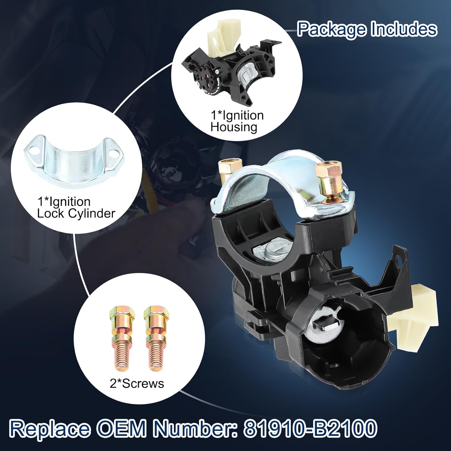 81910-B2100 Ignition Lock Switch Housing for 2014-2019 Kia Soul 2015-2019 Kia Soul EVIgnition Housing Switch Assembly
