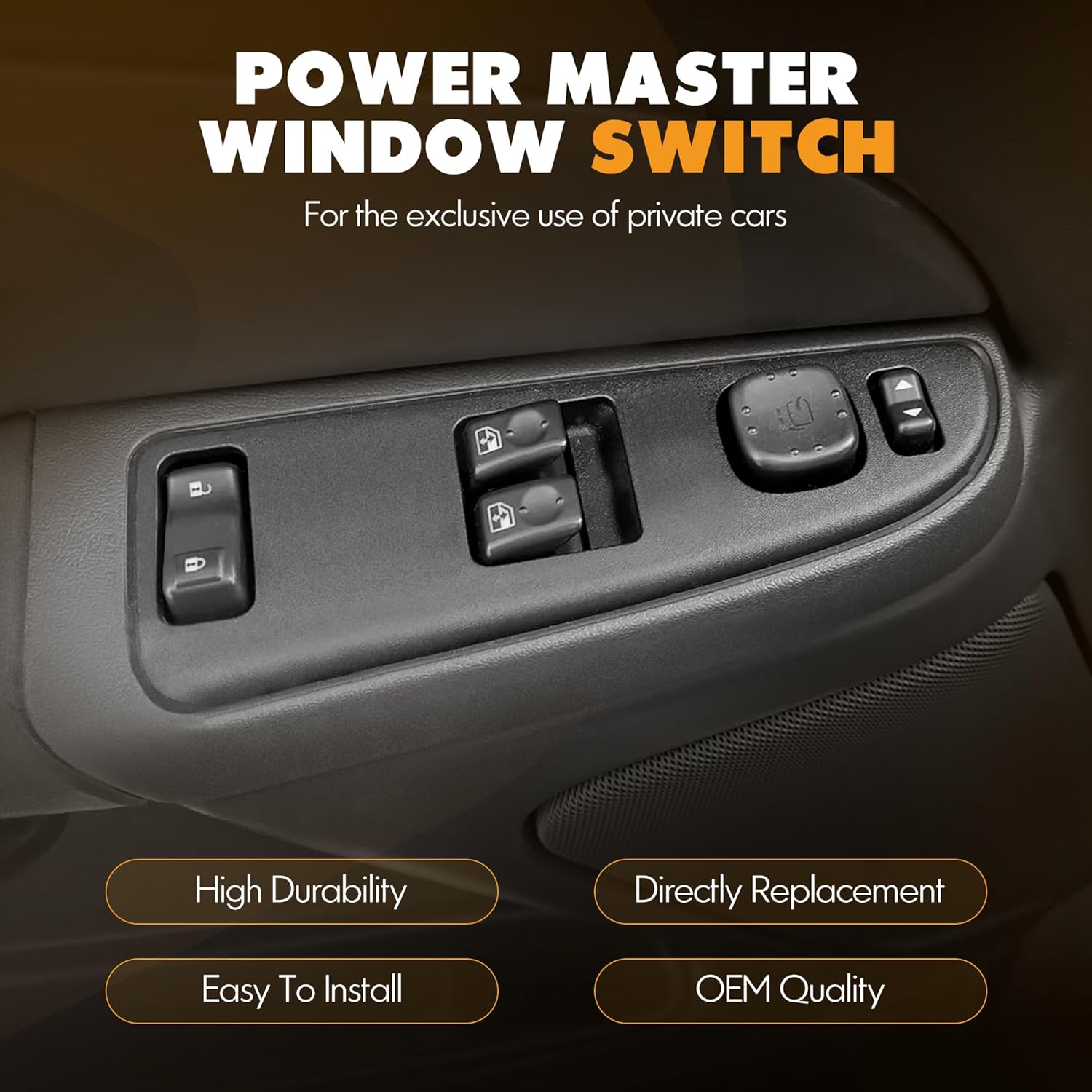 15883322 Driver Side Power Window Switch and Black Bezel Assembly with Folding Mirror Switch Fit for  Chevrolet,GMC