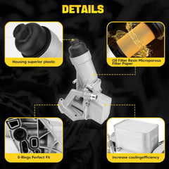 11428596283 Upgrade Aluminium Engine Oil Filter Housingfor 2016-2022 BMW 230i 330i 430i 530e 530i 740e X3 X4 2.0L Replace# 11428586673 11428593771 11428576429