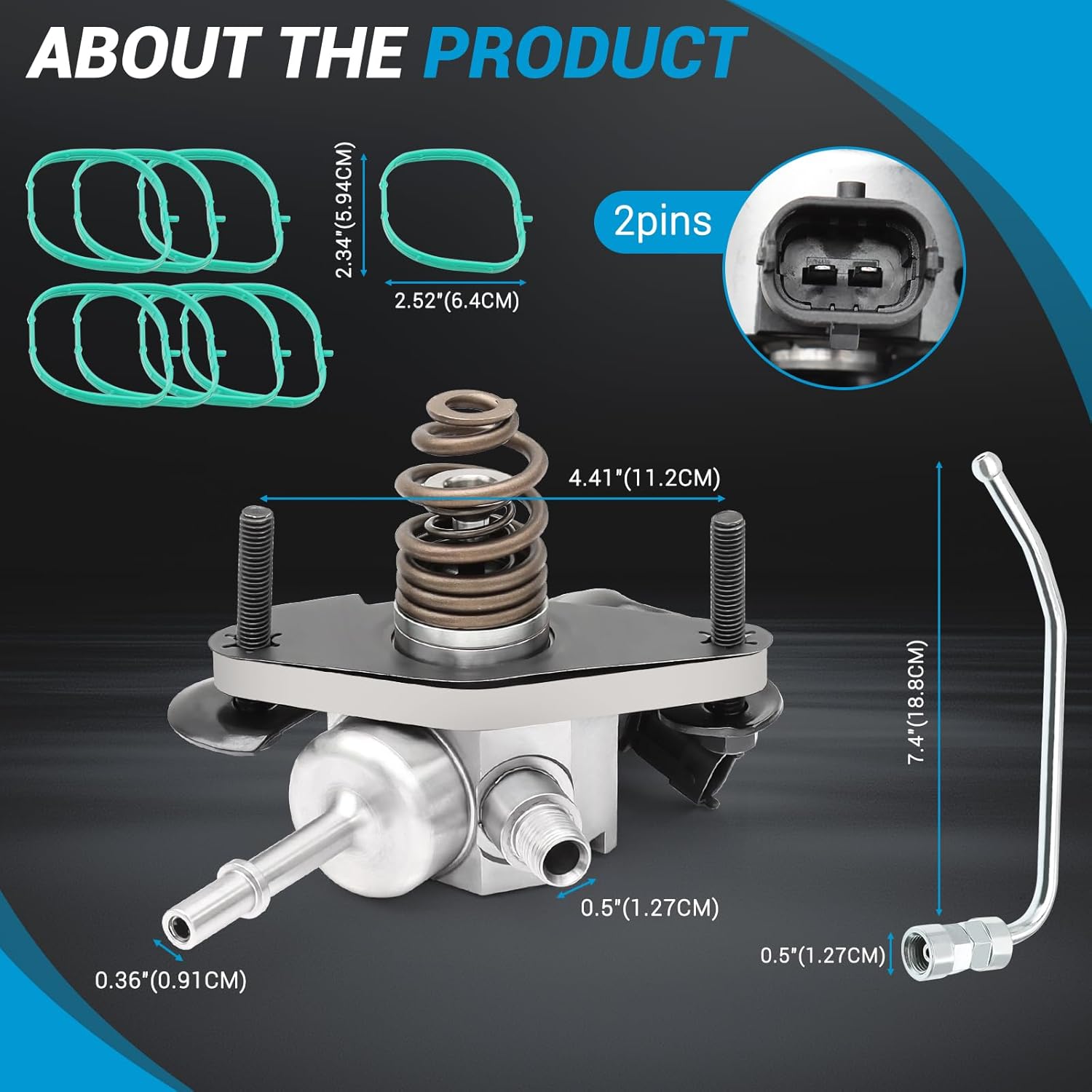 GDI Pump Kit Fit for Chevrolet Camaro Silverado 1500 Corvette Suburban Tahoe Express 2500 3500/GMC Yukon Savana 2500 3500/Cadillac Escalade High Pressure Fuel Pump Kits #12626354, 12677004, 12697966