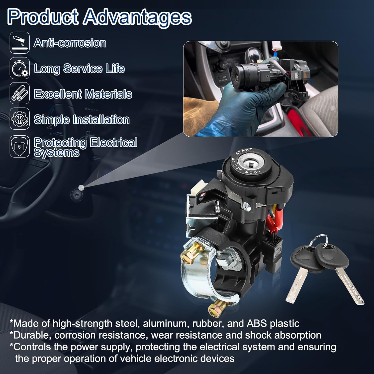 81905-C2510 81970-C1A00  Ignition Lock Cylinder & Housing  Switch Kits for 2015 2016 2017 2018 2019 Hyundai Sonata