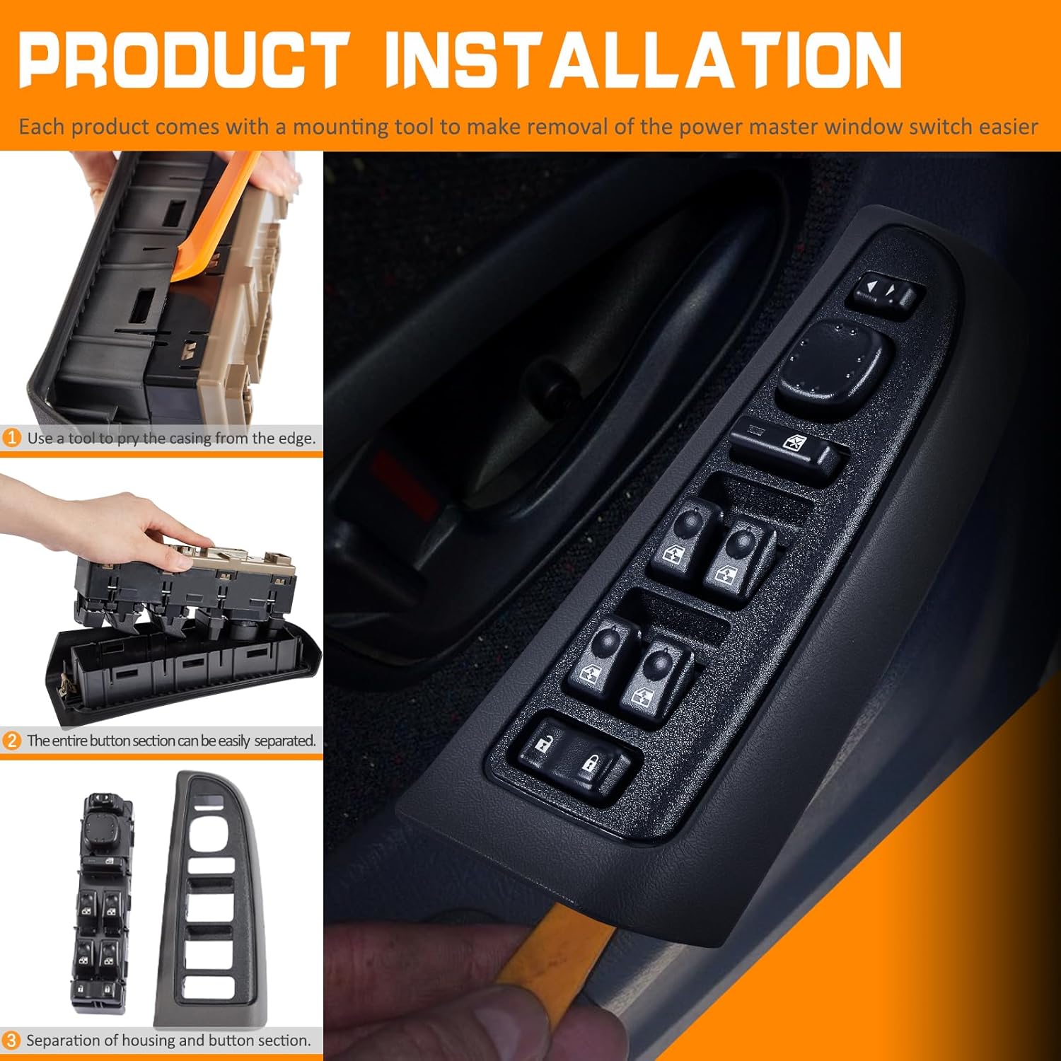 15883323With Panel/Black Master Power Window Switch Driver Side Door Lock Compatible with Chevy GMC Cadillac