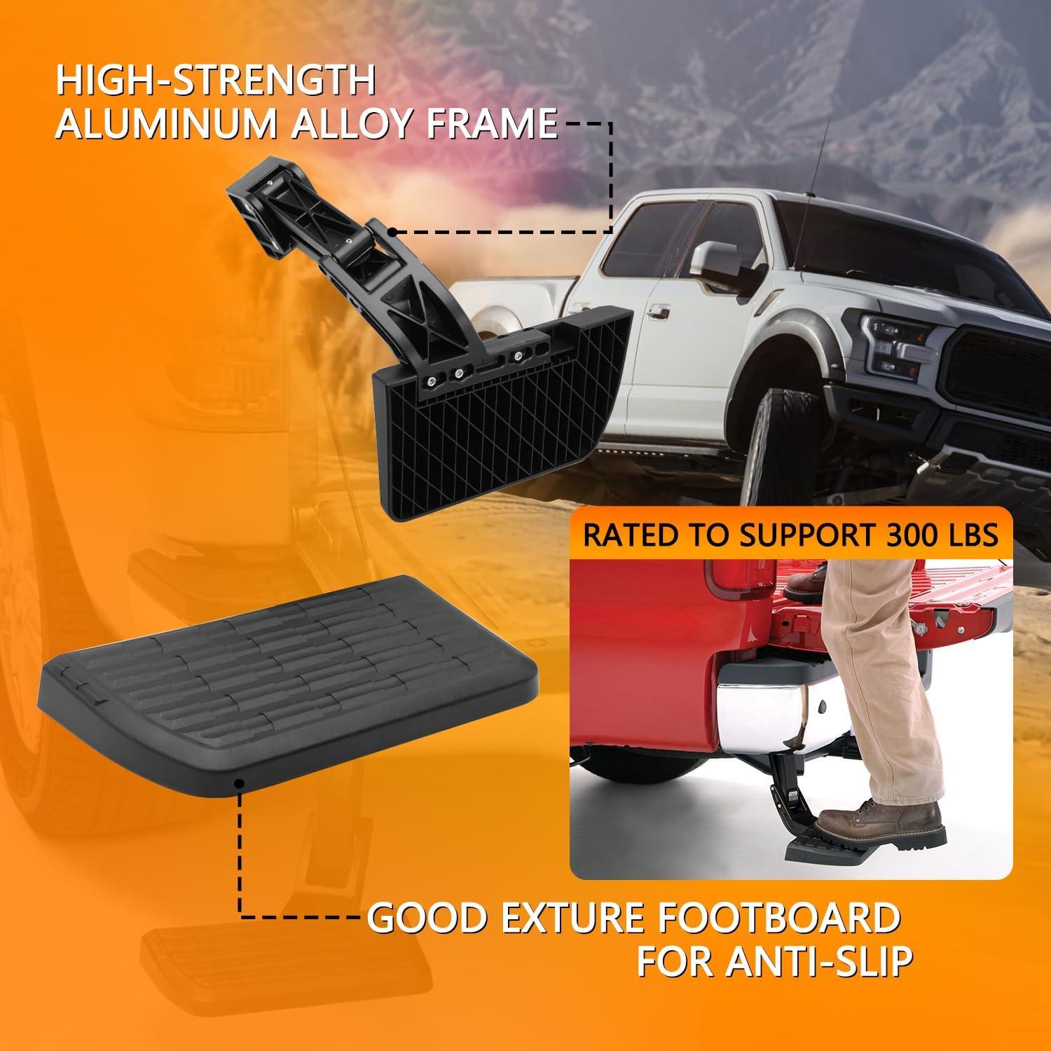 Rear Bed Step Retractable Bed Step Bumper Step for Tundra 2014 2015 2016 2017 2018 2019 2020 2021 Truck Bed Step,Folding Rear Bumper Tailgate Step - Epicureanauto - PT392-34140