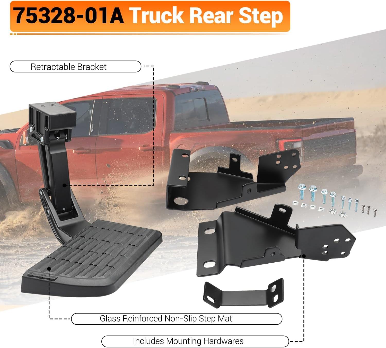75328-01A Truck Rear Bed Step for Ford F150 2021 2022 2023(Excludes Dual Exhaust) - Epicureanauto - 75328-01A
