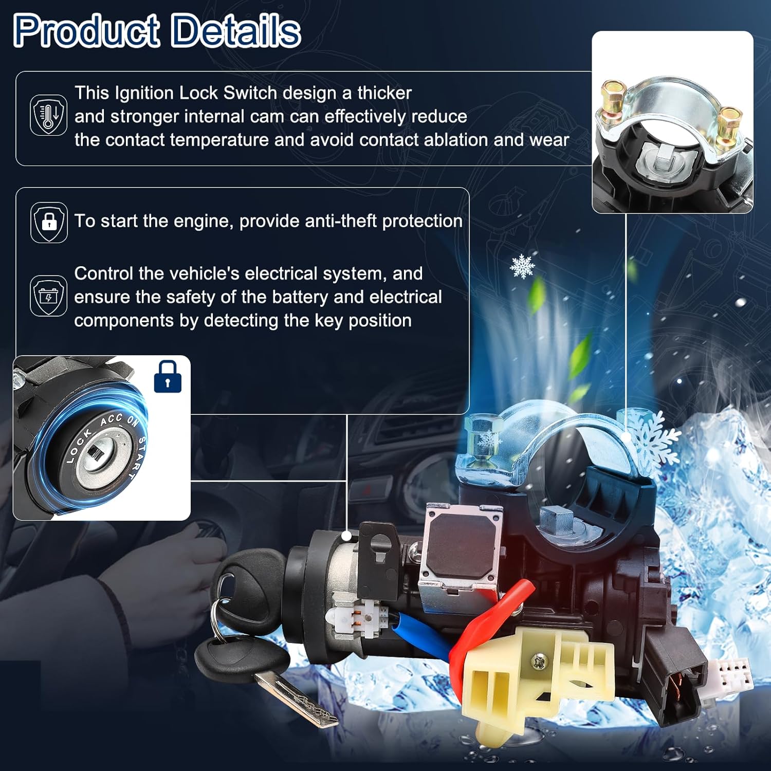 81905-C2510 81970-C1A00  Ignition Lock Cylinder & Housing  Switch Kits for 2015 2016 2017 2018 2019 Hyundai Sonata