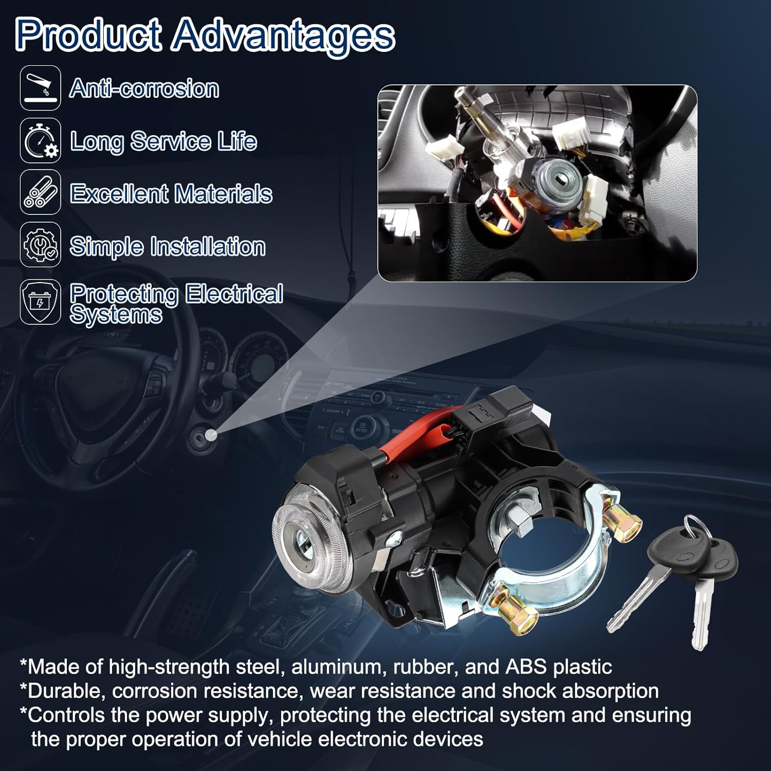 Product Technology: The Ignition Starter Switch is a very critical component of the automobile ignition starter system. It is the most frequently used component of the automobile and also the component with the highest failure rate. Our Ignition Lock Switch Designed specifically for certain vehicle models, it can divert the working current of the contact, has reliable performance and long service life. Ensuring perfect compatibility and reducing failure rates