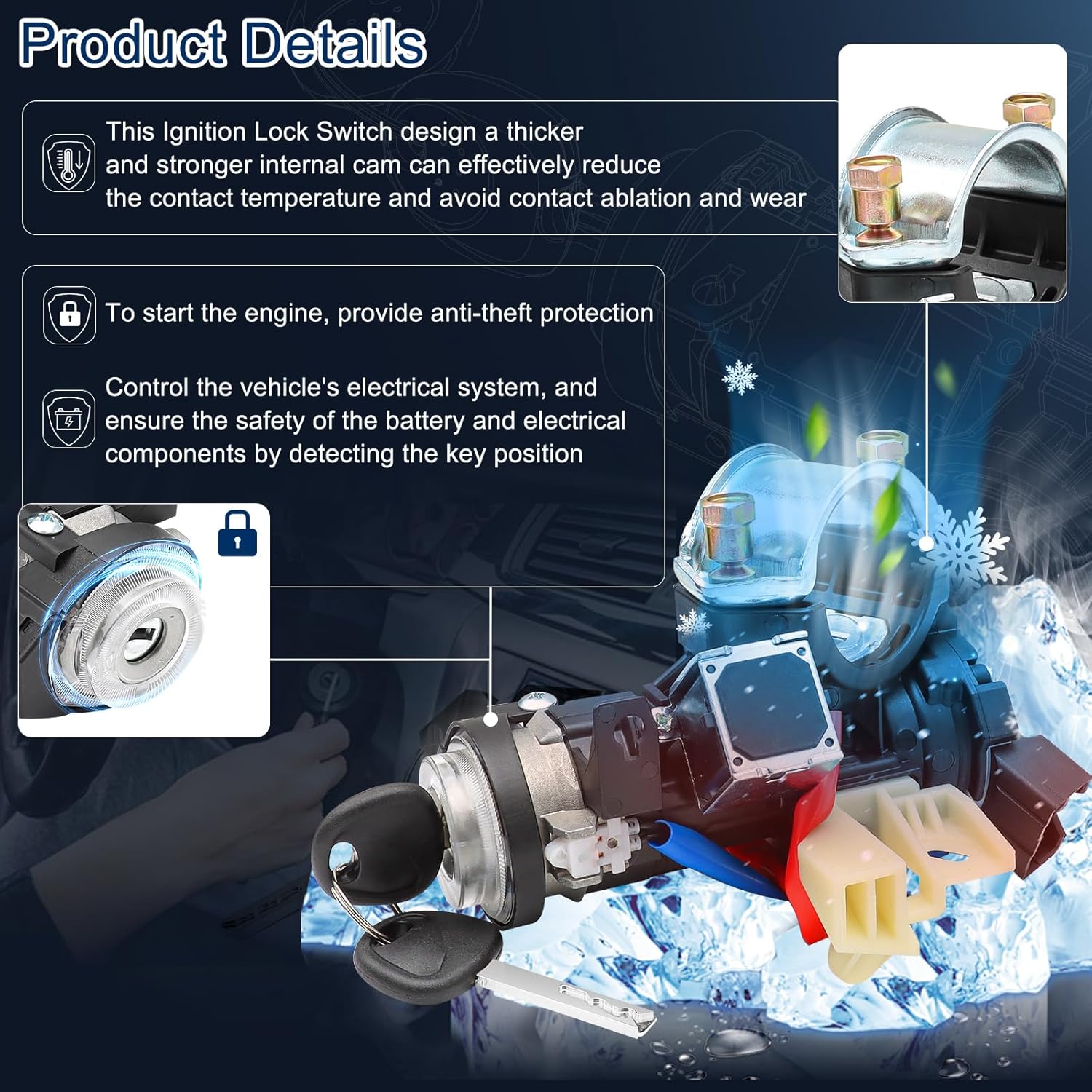 81910-A4110 Ignition Lock Cylinder & Housing Kits for 2015-2021 Kia Sedona 2015-2019 Hyundai Sonata