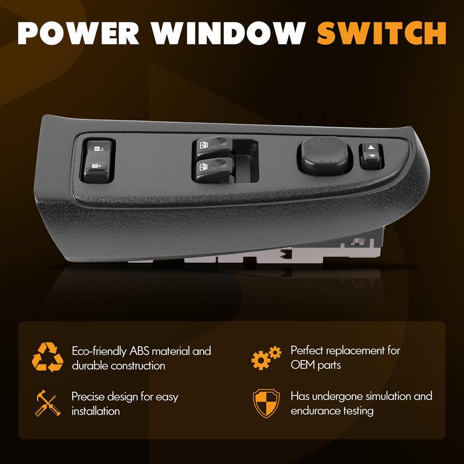 15883318 Fit for Chevrolet, GMC Front Driver Side Door Lock and Window Power Switch & Black Bezel Assembly