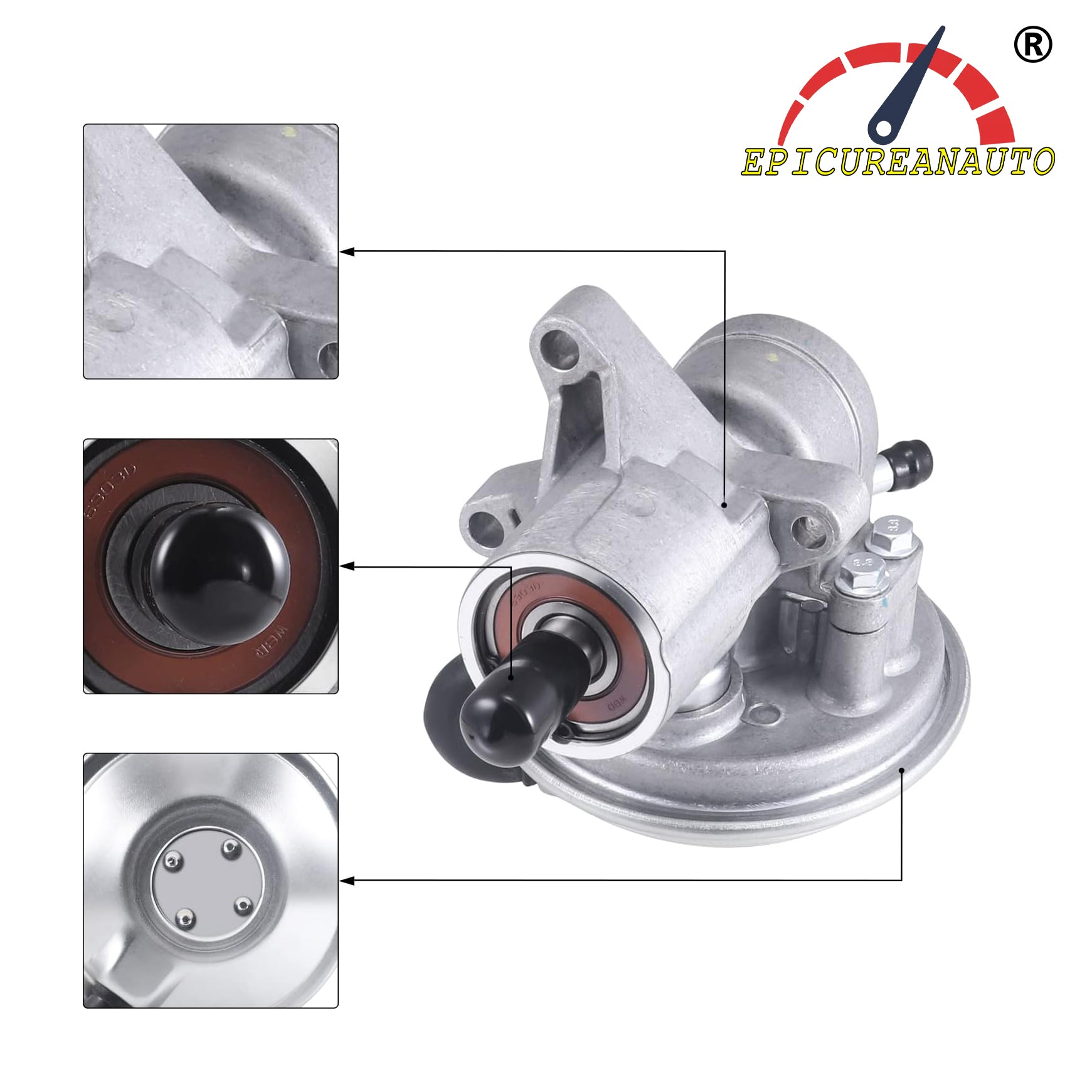 904-812 Brake Vacuum Pump Compatible with Ford 2004 2005 2006 2007 2008 2009 2010 E-350 E450 Super Duty E-350 Club Wagon 4C2Z2A451AA Engine 6.0L