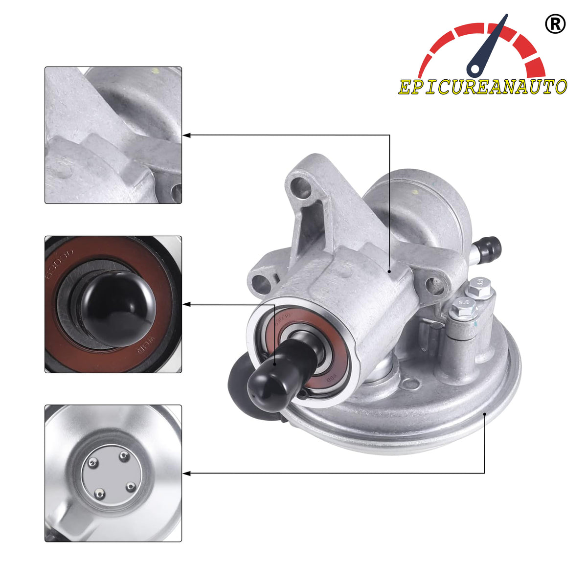 904-812 Brake Vacuum Pump Compatible with Ford 2004 2005 2006 2007 2008 2009 2010 E-350 E450 Super Duty E-350 Club Wagon 4C2Z2A451AA Engine 6.0L