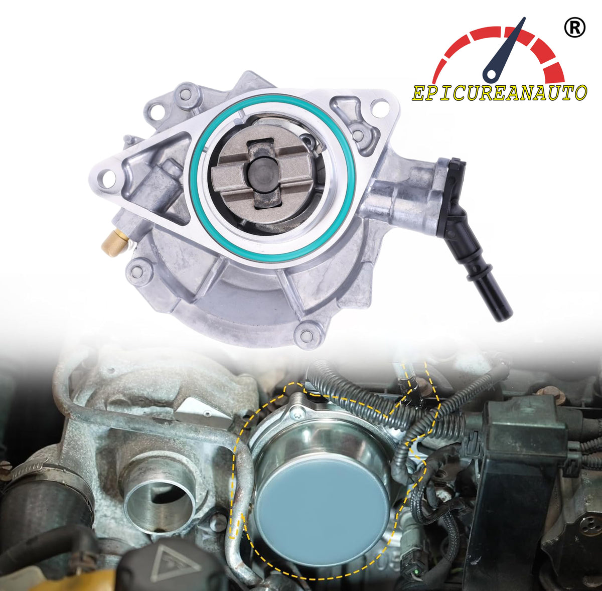 904-819 Brake Vacuum Pump for Mini Cooper R55 R56 R57 R58 R59 2006-2015 1.6L Turbo Engine Replaces 11667556919 701366060 VCP166 Mechanical Vacuum Pump