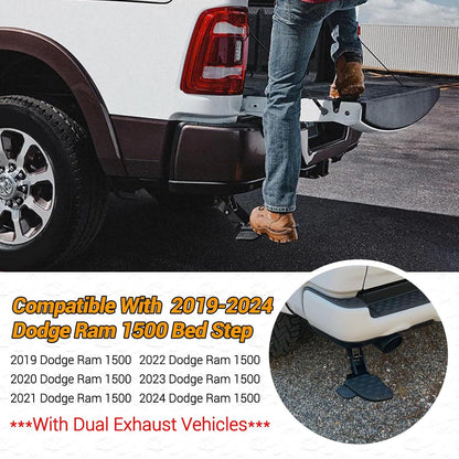 Retractable Bed Step Bumper Step for Dodge Ram 1500 DT New Body Style with Dual Exhaust Vehicles 2019 2020 2021 2022 2023 2024 - Epicureanauto - 82215289AG