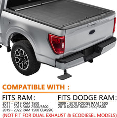 for Ram1500,Ram 2500 3500 2009-2022 (Not Compatible with Dual Exhaust and Ecodiesel), Retractable Bumper Side Trunk Tailgate Step - Epicureanauto - 75306-01A