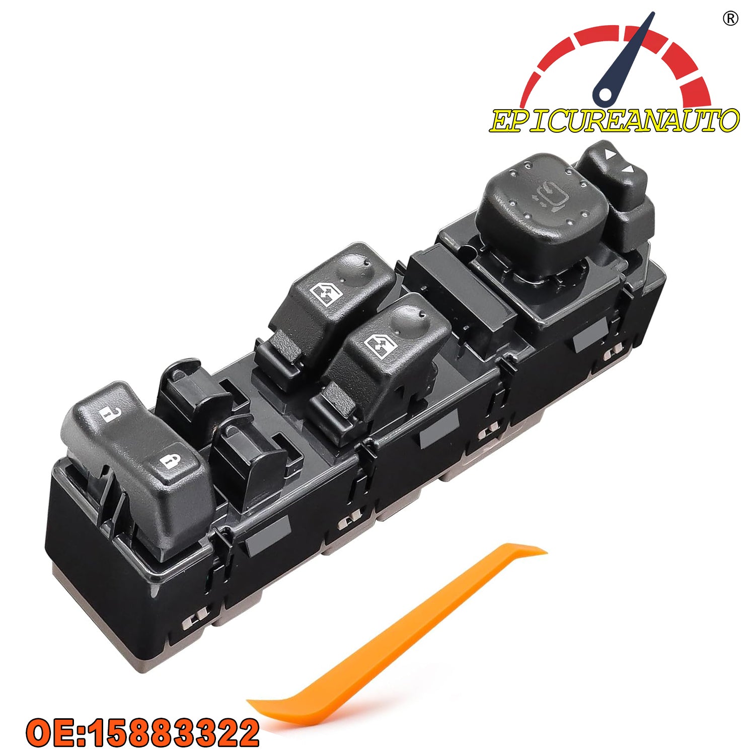 15883322 DWS-248 Driver Side Master Power Window Switch, Door Lock & Folding Mirror Module for Chevy  & GMC