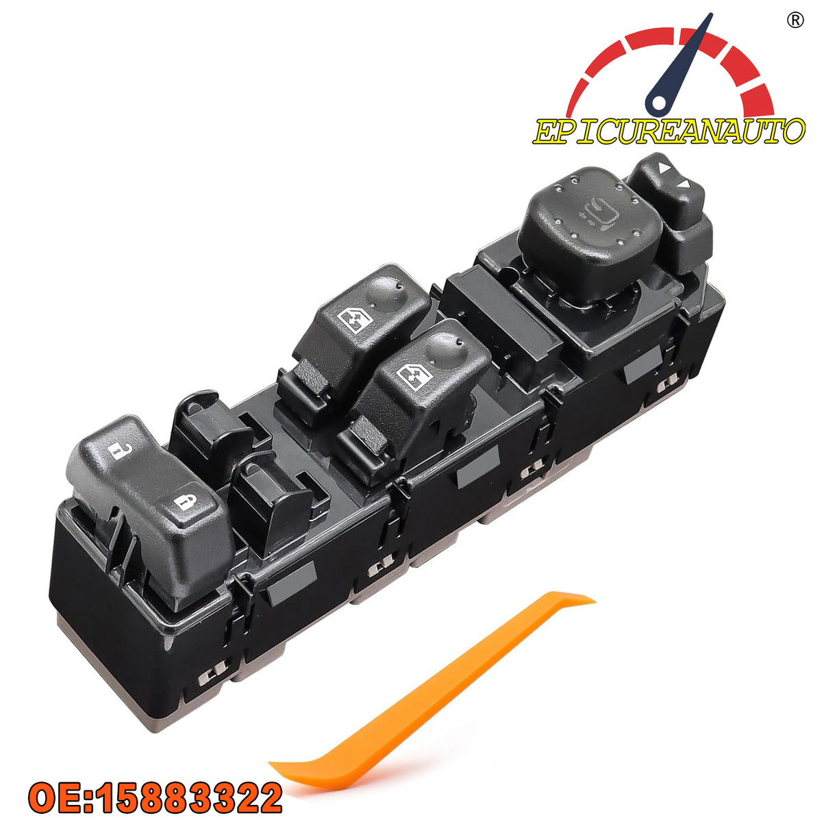 15883322 DWS-248 Driver Side Master Power Window Switch, Door Lock & Folding Mirror Module for Chevy  & GMC