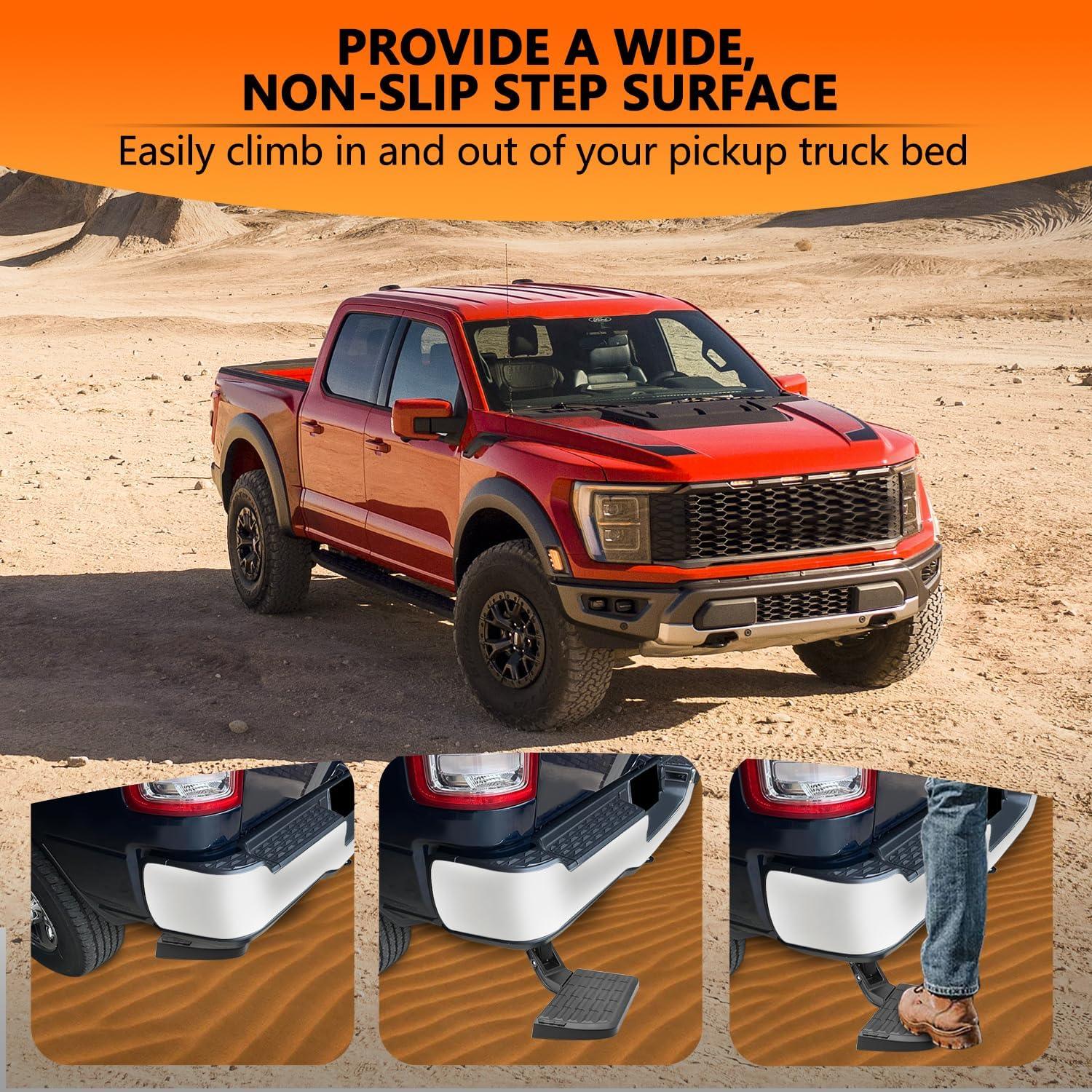 Retractable Bed Step Bumper Step for Toyota Tundra Bed Step 2022 2023 2024 Tundra Truck Bed Step,Folding Rear Bumper Tailgate Step OE:PTS30-34000 - Epicureanauto - PTS30-34000