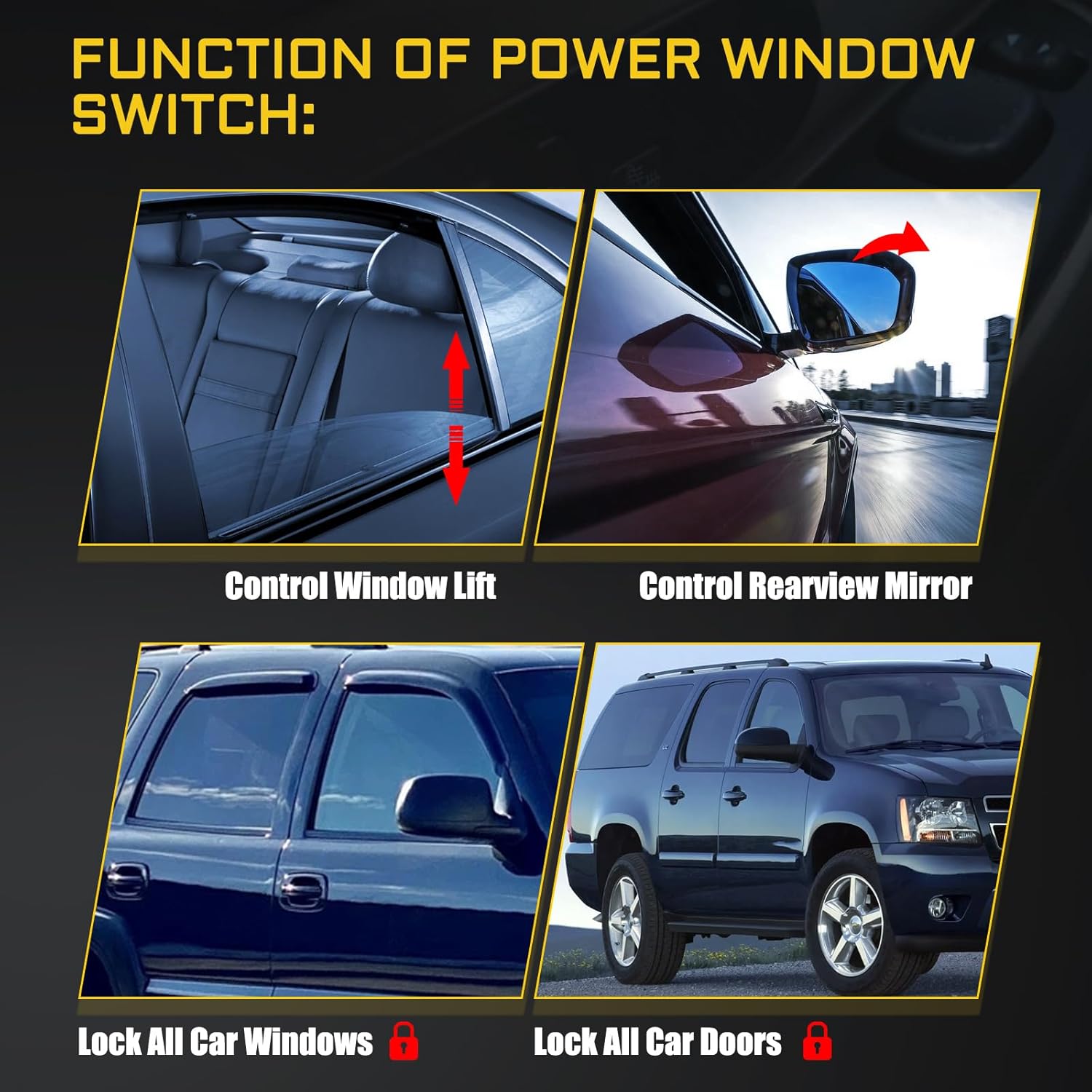 Easy Installation--This 2003 2004 2005 2006 2007 Chevy Silverado Window Switch driver side Replacement is easy to install and requires no special tools or expertise. Easy plug and play connection to direct replacement the old wiring. Oe connector helps ensure a solid, positive connection.