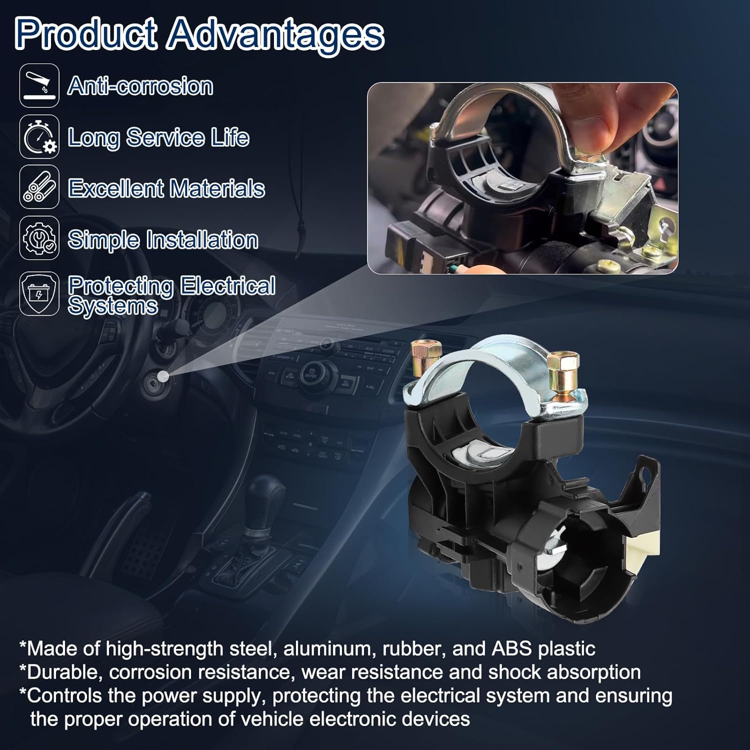 Product Technology: The Ignition Starter Switch is a very critical component of the automobile ignition starter system. It is the most frequently used component of the automobile and also the component with the highest failure rate. Our Ignition Lock Switch Designed specifically for certain vehicle models, it can divert the working current of the contact, has reliable performance and long service life. Ensuring perfect compatibility and reducing failure rates