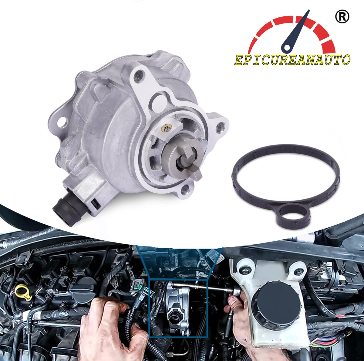 LR047384 Vacuum Pump for Ford Edge 2012-2018 Escape 2013-2018 Fusion 2013-2018 Lincoln MKC 2015-2019 Land Rover LR2 2013-2015 2.0L L4 Replaces LR025601 LR039592 724807650 BB5Z2A451C
