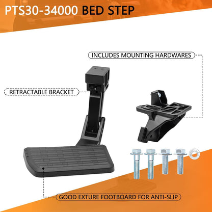 Retractable Bed Step Bumper Step for Toyota Tundra Bed Step 2022 2023 2024 Tundra Truck Bed Step,Folding Rear Bumper Tailgate Step OE:PTS30-34000 - Epicureanauto - PTS30-34000