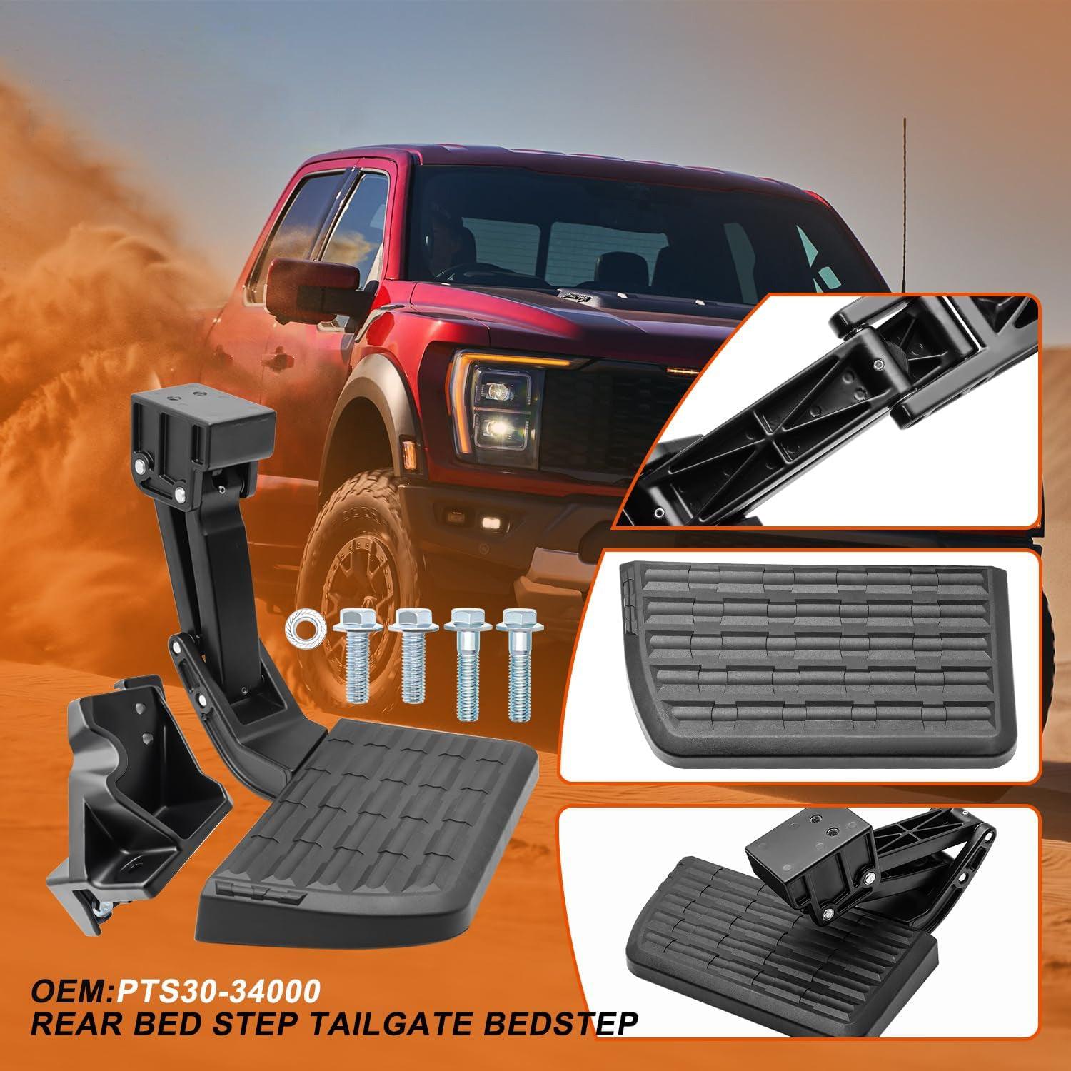 Retractable Bed Step Bumper Step for Toyota Tundra Bed Step 2022 2023 2024 Tundra Truck Bed Step,Folding Rear Bumper Tailgate Step OE:PTS30-34000 - Epicureanauto - PTS30-34000