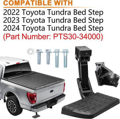 Retractable Bed Step Bumper Step for Toyota Tundra Bed Step 2022 2023 2024 Tundra Truck Bed Step,Folding Rear Bumper Tailgate Step OE:PTS30-34000 - Epicureanauto - PTS30-34000