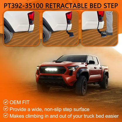Rear Bed Step Retractable Bed Step Bumper Step for Toyota Tacoma 2012 2013 2014 2015 2016 2017 2018 2019 2020 2021 2022 2023 Truck Bed Steps ‎ - Epicureanauto - PT392-35100