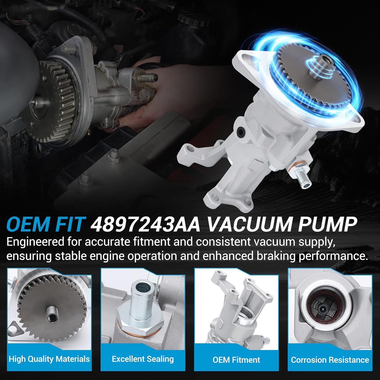 Replaces OE Numbers: 904-810, 4746706, 4874365, 3937193RX, 4897243AA, 5019734AA, R5019734AA. 