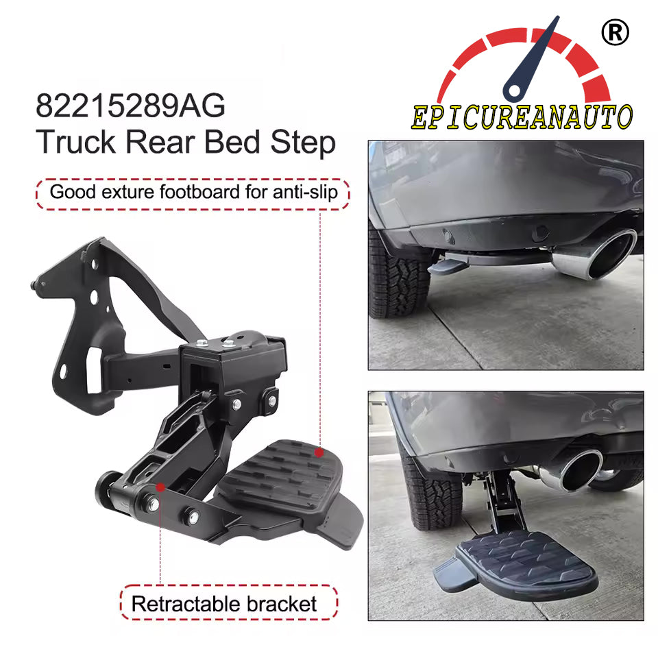 Retractable Bed Step Bumper Step for Dodge Ram 1500 DT New Body Style with Dual Exhaust Vehicles 2019 2020 2021 2022 2023 2024 - Epicureanauto - 82215289AG