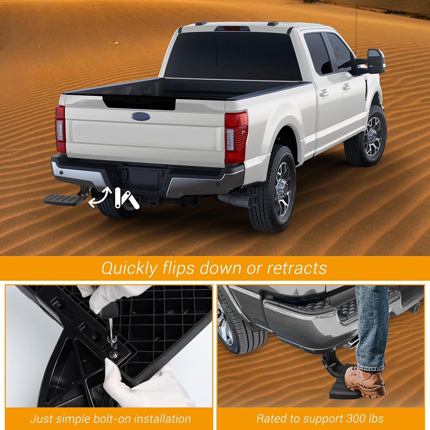 Truck Bed Step Side Step Retractable Step Compatible with Ford F-250 F-350 2023 2024 2025 Bed Step Bumper Step OE:VPC3Z-17A958-A - Epicureanauto - VPC3Z-17A958-A
