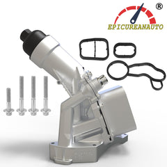 epicureanauto11428596283 Upgrade Aluminium Engine Oil Filter Housingfor 2016-2022 BMW 230i 330i 430i 530e 530i 740e X3 X4 2.0L Replace# 11428586673 11428593771 11428576429