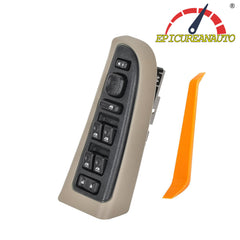 epicureanauto 15883319 Master Power Window Switch & Khaki Bezel Assembly with Folding Mirror Switch Fit for Chevy Silverado,GMC,Hummer H2, Escalade