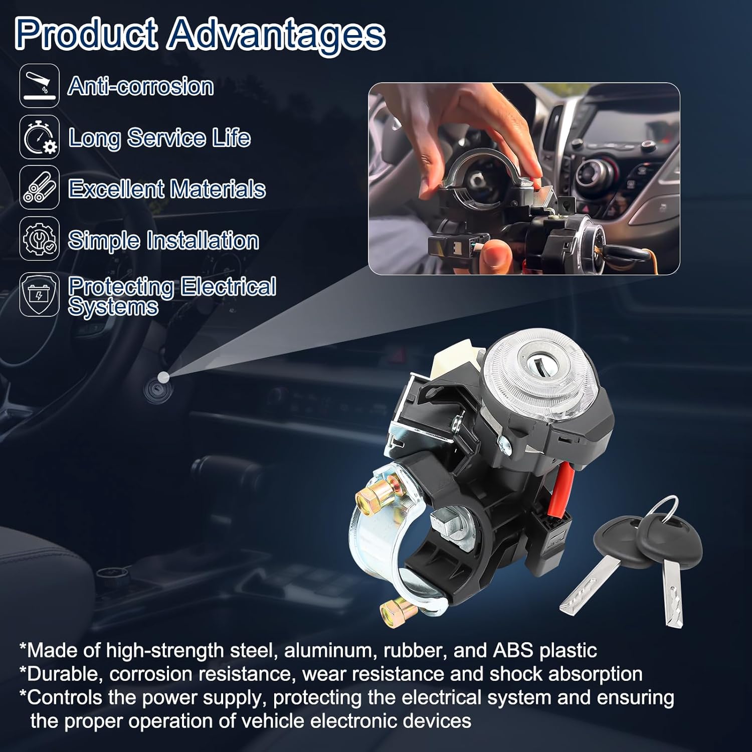 Direct Replacement: The 81910-M7110 Ignition Lock Switch Assembly made of high quality material ensures precise fit and good stability. The design size of our product is identical to that of the original part, matches your vehicle well and is direct replacement. Easy to install.